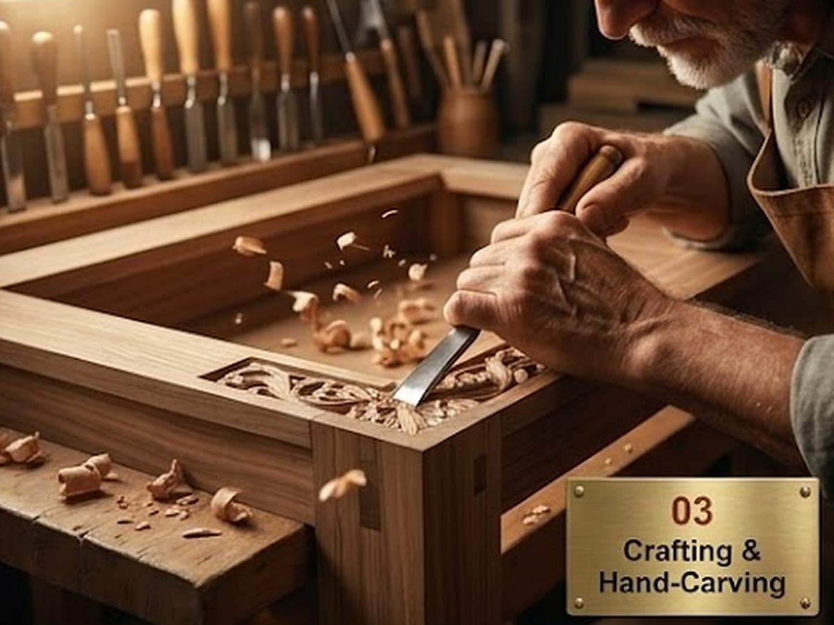 Hand carving and crafting furniture